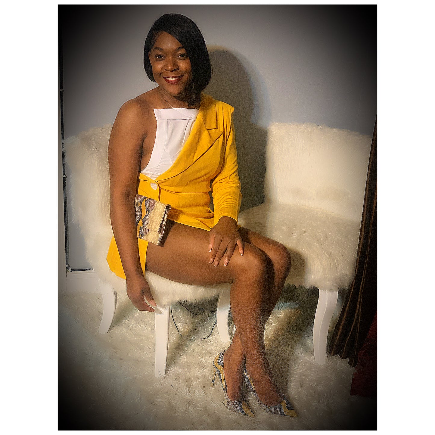 Mustard Blazer Dress