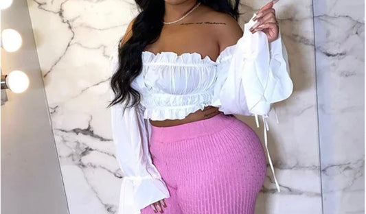 Puffy off shoulder crop top